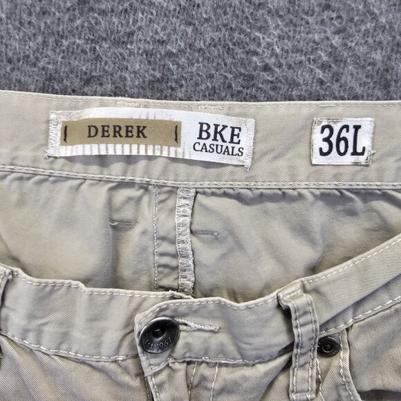 BKE Casuals Derek Straight Leg Khakis Mens Size 36L (36x31.5) Beige 100% Cotton - Picture 5 of 10